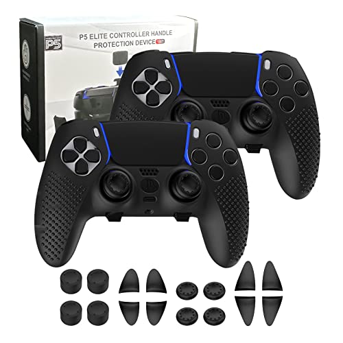 Koebshpe Ps5 Edge Controller Anti-Slip Protective Cover, Ergonomic Soft Rubber Protective Case Cover For Playstation 5 Ps5 Edge Controller With Thumb Grips And Triggers Extenders(Two Packs) #TOP7