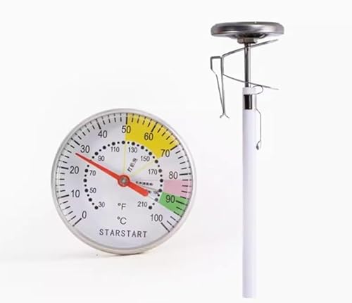 KryZaro タッチスクリーンデジタル温度計(コーヒーメーカー用 省エネ ステンレスプローブ ステンレスモデル 黒色 13.6×13.6×4.6cm)飲料温度管理ツール