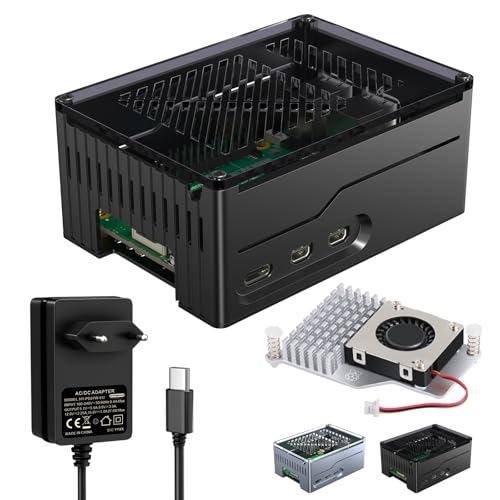 Miuzei Metal Case for Raspberry Pi 5 Support SSD PCIe M.2 NVMe Hat Key-M Shield Top X1001/X1000/X1003 Boîtier pour Raspberry Pi 5 4 Go/8 Go avec Cooler Official Active Cooler 5,1 V 5 A Source Miuzei Metal Case for Raspberry Pi 5 Support SSD PCIe M.2 NVMe Hat Key-M Shield Top X1001/X1000/X1003 Boîtier pour Raspberry Pi 5 4 Go/8 Go avec Cooler Official Active Cooler 5,1 V 5 A Source
