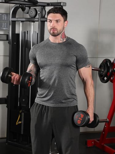 Sumolux 5 Pack Men’s Active Crew Neck T Shirts Quick Dry Athletic Running Gym Workout Short Sleeve Tee Tops Bulk4