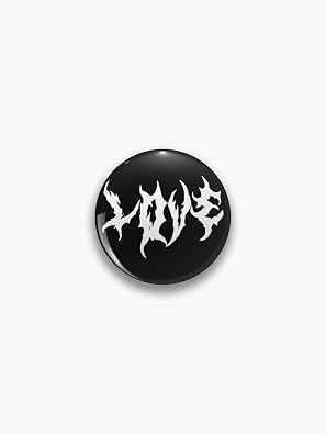 Y2K Grunge Dark Stil Love Yazılı Rozet