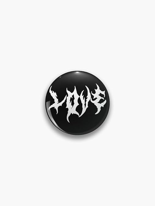 Y2K Grunge Dark Stil Love Yazılı Rozet
