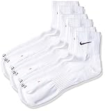 Nike Uni Dri-FIT Lightweight One Quarter Socken, One-Quarter Socks 3PPK D-F Lightweight Qtr , Gr. XL , Weiß