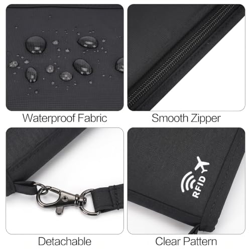 Image of Neck Wallet Lightweight RFID Blocking Waterproof Travel Pouch Passport Wallets for Women Men