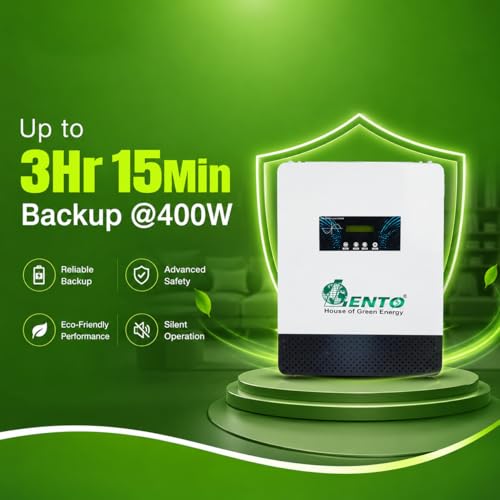 Image of 1100 VA 12.8V Lithium Battery Solar Inverter | Pure Sine Wave Hybrid UPS | Inbuilt LiFePO4 Battery | PWM Solar Controller | Wall Mount Home UPS