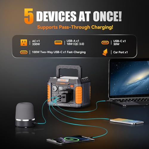 BALDR Portable Power Station, 330W(660W Peak) Solar Generator, 288Wh Solar Power Bank 120V Pure Sine Wave AC Outlet, 78000mAh Backup Lithium Battery for Home CPAP Camping Travel Outdoors Emergency - Image 6