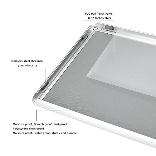 Suerui A3 Poster Frame, Front Snap Frame 11.7X16.5 Inches, Aluminum 1" Silver Profile, Wall Mounted #TOP2