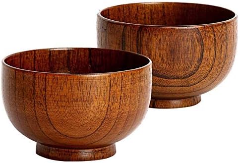 Wood Bowl Natural Log Wooden Bowls Couples Set for Cereal Fruit Pasta Cutlery Hardwood Best Gifts