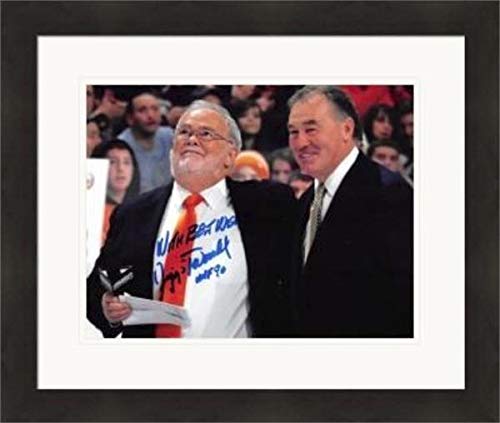Autograph Warehouse 454957 8 x 10 in. Jiggs McDonald Autographed Photo No. SC1 Inscribed Hof 90 Matted & Framed for New York Islanders Broadcaster