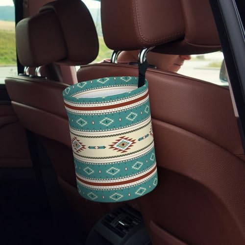 Image of Native Indian Western Tribal Car Trash Can Collapsible Garbage Can,Hanging Trash Bag Water Proof with Suitable for Storage for Car Interiors,Home