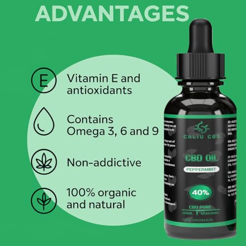 CALIU CBD | Huile de CBD Bio 25% (2500mg) | 10ml - 400 Gouttes | Arôme Menthe | Huile de Chanvre Premium | 0% THC | Fabriqué dans l’UE | Bien-être & Sommeil | cdb Hemp Oil. – Image 7