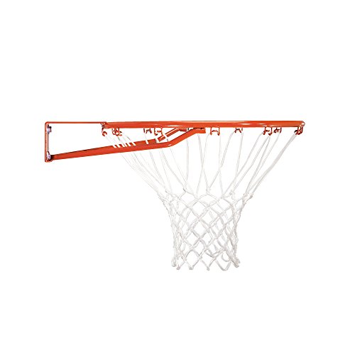 Lifetime Pro Court Height Adjustable Portable Basketball System, 44 Inch Backboard, Red/White & Spalding React Tf-250 Indoor-Outdoor Basketball 29.5" #TOP3