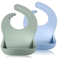 Bavaglini In Silicone Vicloon - 2 Pezzi Impermeabili Senza BPA Con Tasca Raccoglipappa Per Svezzamento - Foto 13