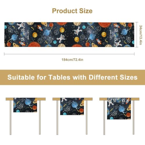 Galaxy Astronaut Table Runner, Kids Space Table Center Decor, 13"x36" by SHADIORA - Used condition - Image 5