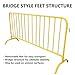 8.5FT Interlocking Steel Barricade-Galvanized Interlocking Barricade with Adjustable Bridge Feet,Crowd Control Metal Barrier for Airport, Stations and Industrial Use