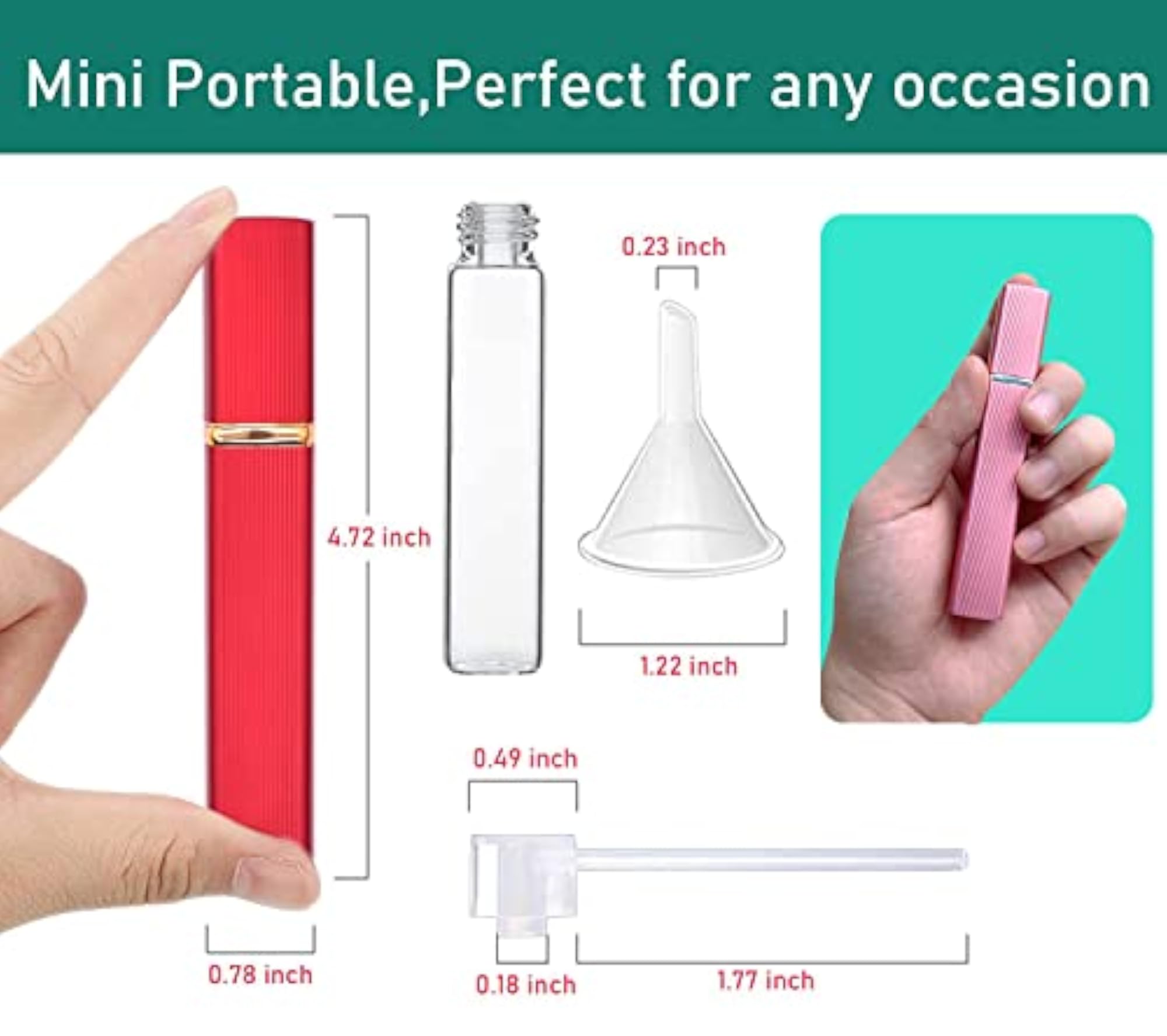 12ML Refillable Mini Perfume Atomizer Spray Bottle, Pack of 10