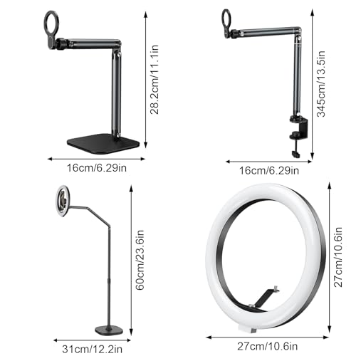 Soporte de teléfono para escritorio ajustable con aleación estable y rotación multiángula 5