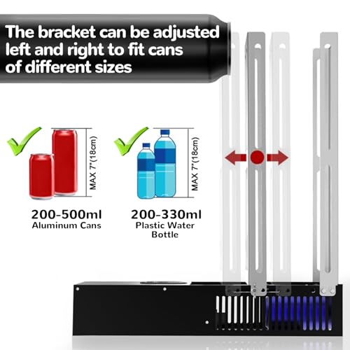 JAOGAUS Elektrischer Dosenbrecher, Automatisches Recycling Von 6 oz bis 18 oz Aluminium-Metalldosen, Automatischer und Manueller Modus, Recycling von Limonaden-, Coladosen und Plastikwasserflaschen