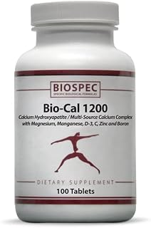 Bio-Cal 1200 – Superior Bone Support Complex w/ MCHA, Vitamin D3, Vitamin K2 (MK-7), Magnesium, Zinc, and Other Nutrients