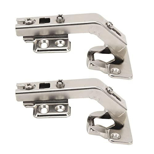 Cabinet Hinge, Frameless Cold Rolled Steel Cabinet Door Hinges Adjustable Nickel Plated Finish Kitchen Cabinet Corner Door Hinges for Floded Door - 135 Degree Open