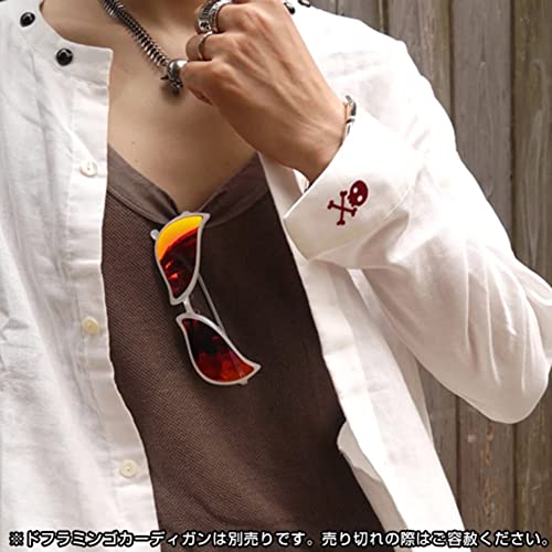 CARLOUMERN Doflamingo Sunglasses Anime One Piece Cosplay Glasses 100% Anti UV Joker Sunglasses Arc Design, Red, 104
