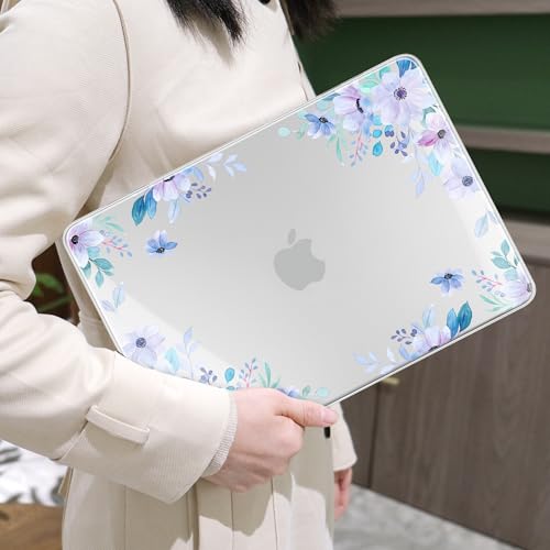 MEEgoodo 4-in-1 Printed Case for MacBook Neo 13 inch 2026 Release Model A3404, Laptop Hard Shell Cases with Keyboard Skin & Screen Protector & Webcam Covers, Soft Purple Floral by MEEgoodo - Used condition - Image 8