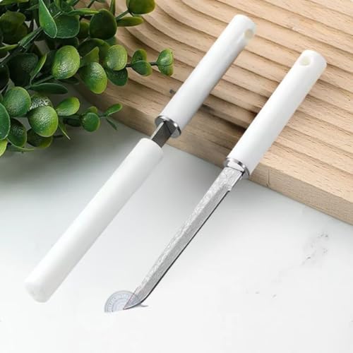 Image of Multifunctional Fruit Knife, Paring Knife Stainless Steel Professional Kitchen Knives with Ergonomic White Handle for Fine Cutting Tasks (Pack of 1, White)