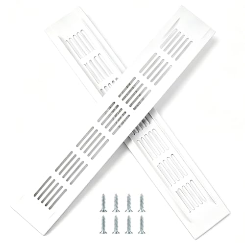 2 Pièces 30x5 cm Grille de Ventilation Rectangulaire, Grille d'Aération en Aluminium, Grille de Ventilation Rectangulaire en Aluminium Argent, pour Ventilations de Placards