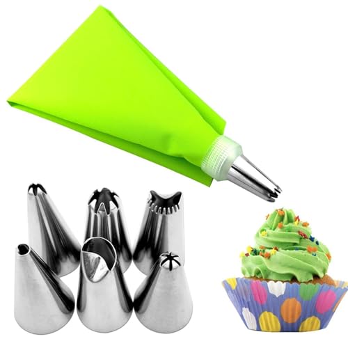 Tubazioni – Sacchetti per tubi per cupcake, sacchetti per tubi in pizzo | Cuocere riutilizzabili per cupcakes cake decorazione, utensili con accoppiatore, sacco per tubazioni e ugelli per glassa