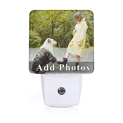 Personalise Night Ligh, Add your photo auto-sensing night light, Night light plug in wall Automatic Sensor Dusk to Dawn for Hallways, Stairs, Children’s Room, Bedrooms, Kitchen, Acrylic, 0.5 W Cover