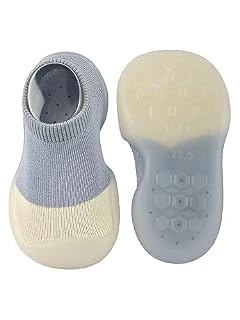 NSXEEN Baby Anti-Slip Sock Shoes for Infants | Soft Breathable Cotton Booties with Rubber Sole | Non-Skid Indoor Toddler Socks | Lightweight First Walking Shoes (0–28 Months)