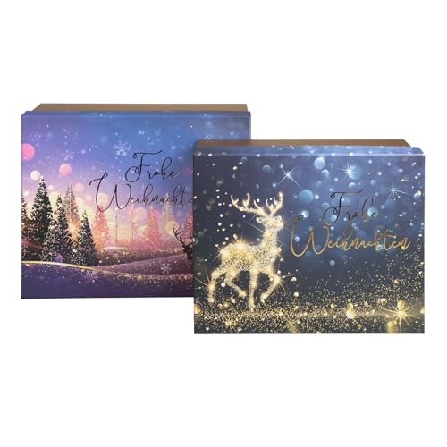 Idena 30498 - Geschenkbox mit Deckel, 2 Stück in den Größen...