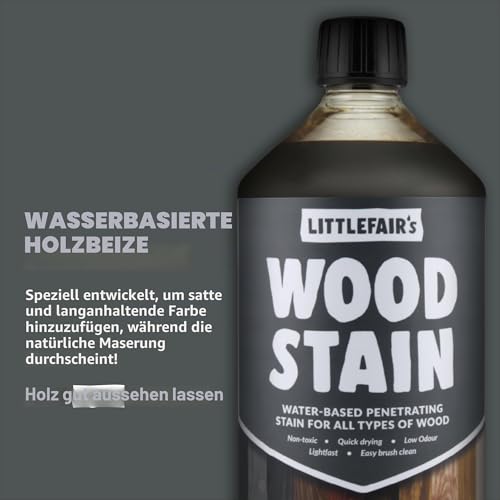 Littlefair's Holzbeize auf Wasserbasis - (Französische Eiche) - ungiftig, umweltfreundlich und schnell trocknend - Einfach aufzutragende… – Ansicht 3