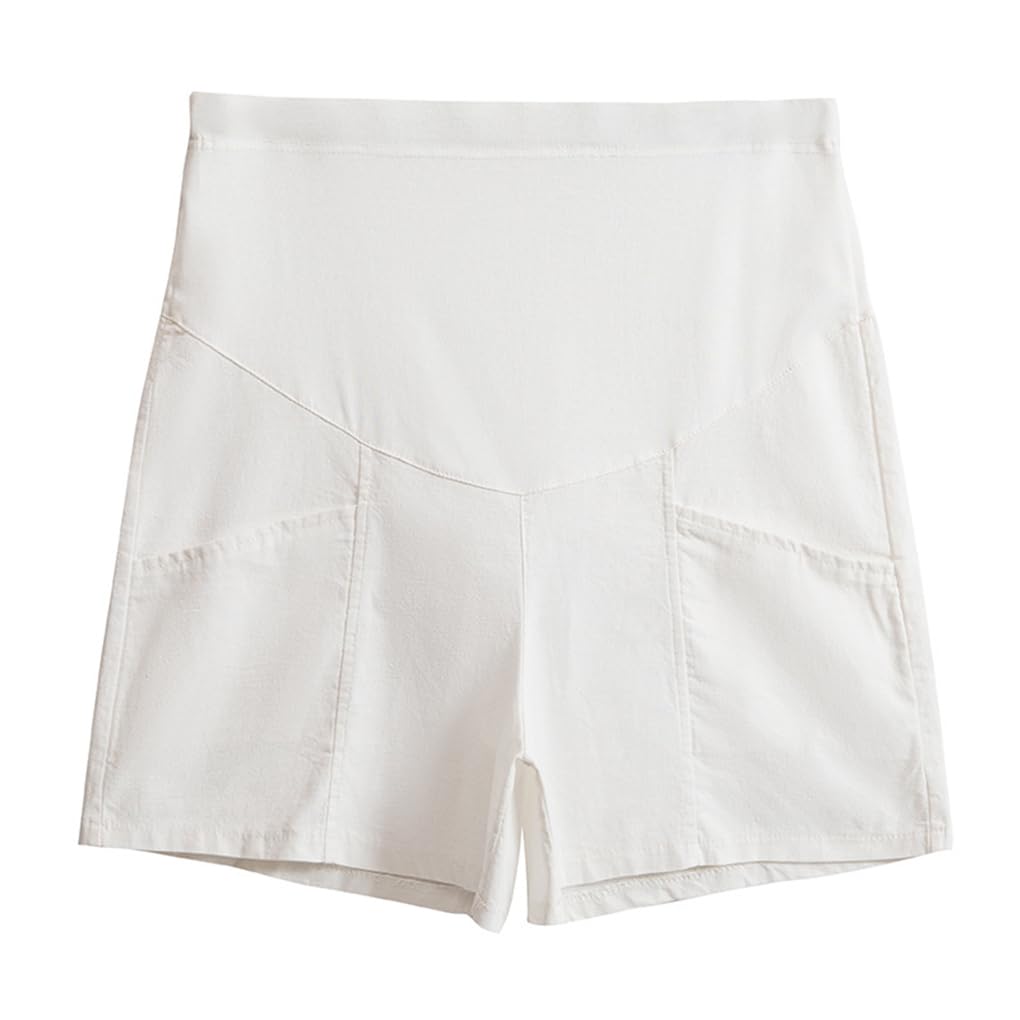 Leggings Premaman Corti, Over The Belly Pantaloncini Premaman Estivi Corto Pantaloncini Corti da Donna Cotone Maternity Shorts Pantaloni Shorts maternità a Vita Alta Hot Pants Estivi