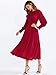 Milumia Women's Elegant Frilled Long Sleeve Pleated Fit and Flare Dress Red Large