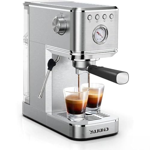 Image of Fastlink‚Powerful 20-Bar Semi-Automatic Espresso Machine: Brew Cafe-Quality Coffee at Home with Milk Frother & Removable Tank