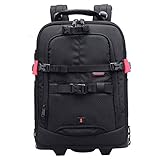 El tamaño grande tiene capacidad para una gran cantidad de equipos de fotografía y las ruedas con calidad de patines garantizan una movilidad sin esfuerzo, ya sea a través de terminales de aeropuerto, a través de terrenos irregulares o sesiones de fotos remotas.