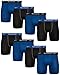 Reebok Men's Underwear - Performance Boxer Briefs (8 Pack), Size Small, Black/Black/Blue