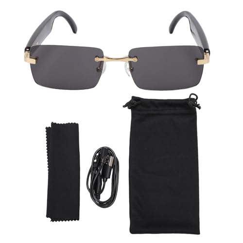 Traducteur Bluetooth intégré sur lunettes de soleil intelligentes GPT DeepSeek Gris doré