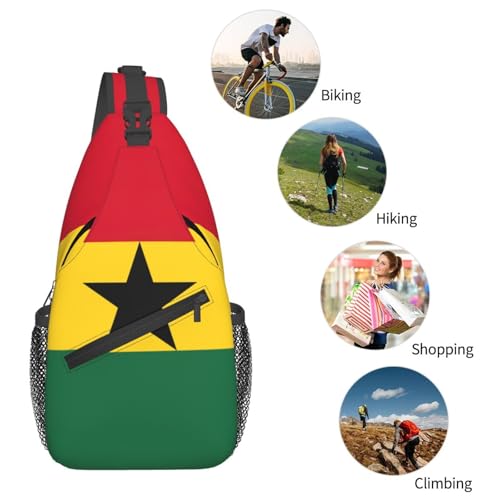 Mochila cruzada de Ghana con estampado cultural unisex 7