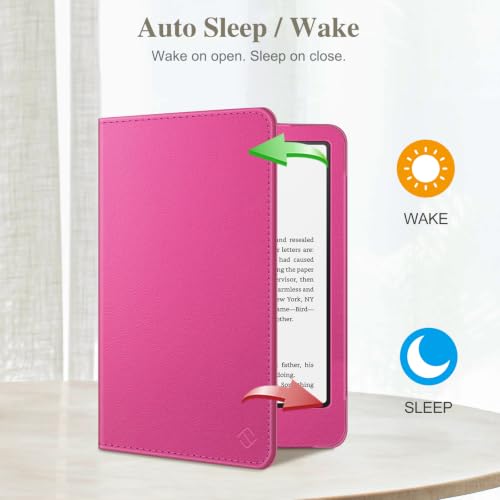 Image of Fintie Case for 7 inch /6.8 inch Kindle Paperwhite(12th /11th Generation-2024 /2021) and Kindle Colorsoft Signature Edition -Slim Foldable Stand Cover Auto Wake /Sleep for Paperwhite 2024, Magenta