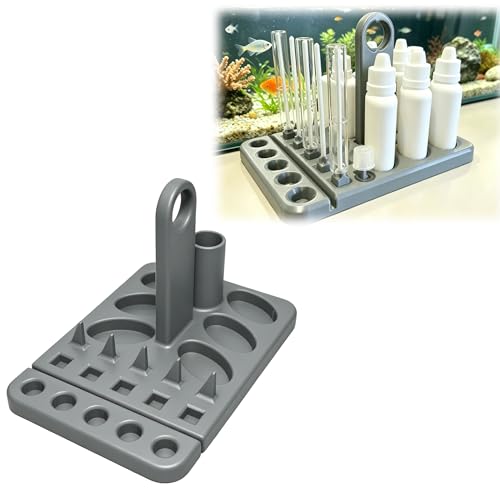 Water Test Kit Holder and Drying Rack Compatible with API Water Master Test Kit Storage Solution for Test Tubes & Droppers Ideal for Home Aquariums and Testing