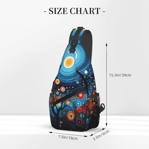 Bolso bandolera Art Cosmic Tree para mujer y hombre miniatura 3