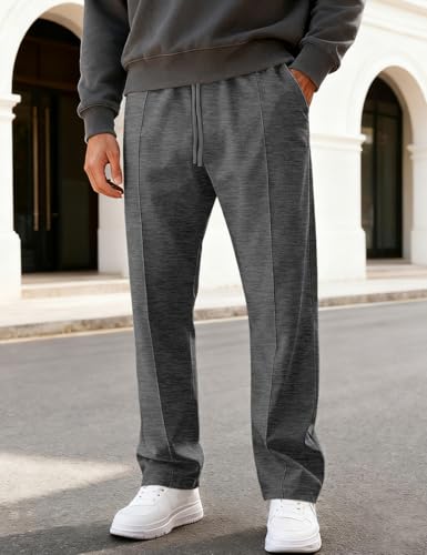 Mens Casual Pants for Men Elastic Waist Lightweight Loose Fit Pleated Slim Fit Casual Pants Tapered Cropped Trousers2