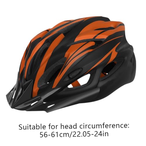 Casque protection vélo orange ultra léger doté d'un éclairage arrière pour VTT
