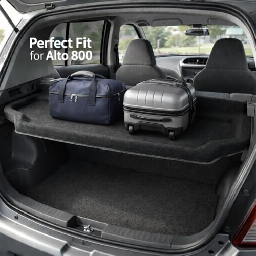 Image of Premium Parcel Tray for Maruti Suzuki Alto 800 Rear Parcel Shelf Board with Fabric Top Surface Reinforced Molded Base Strong Load Bearing Easy DIY Installation Vehicle Specific Fit Black