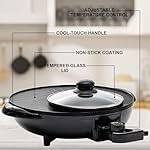 OVENTE Electric Hot Pot and Grill Combo, 2-in-1 Portable Countertop Cooker with Temperature Control Perfect for Korean BBQ, Shabu Shabu and Soup with Free Strainer, Chopsticks and Tong, Black GH10133B - Image 4