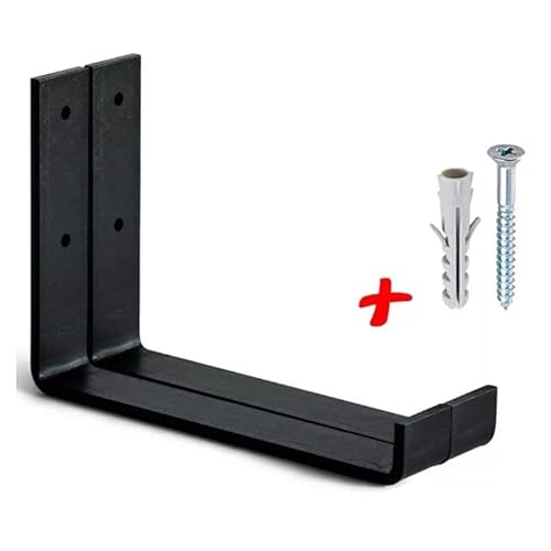 Kit 2 Mão Francesa Suporte Prateleira Invertido 20cm Preta em Ferro - Gastrobel