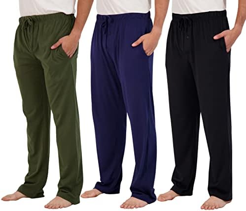 3 Pack: Mens Pajama Pants - Mens Knit 