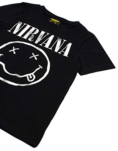 Nirvana Smiley Logo Boys Black T-Shirt - Les Beatles, Paul McCartney, John Lennon, RIngo Starr, George Harrison Nirvana Smiley Logo Boys Black T-Shirt – Image 7
